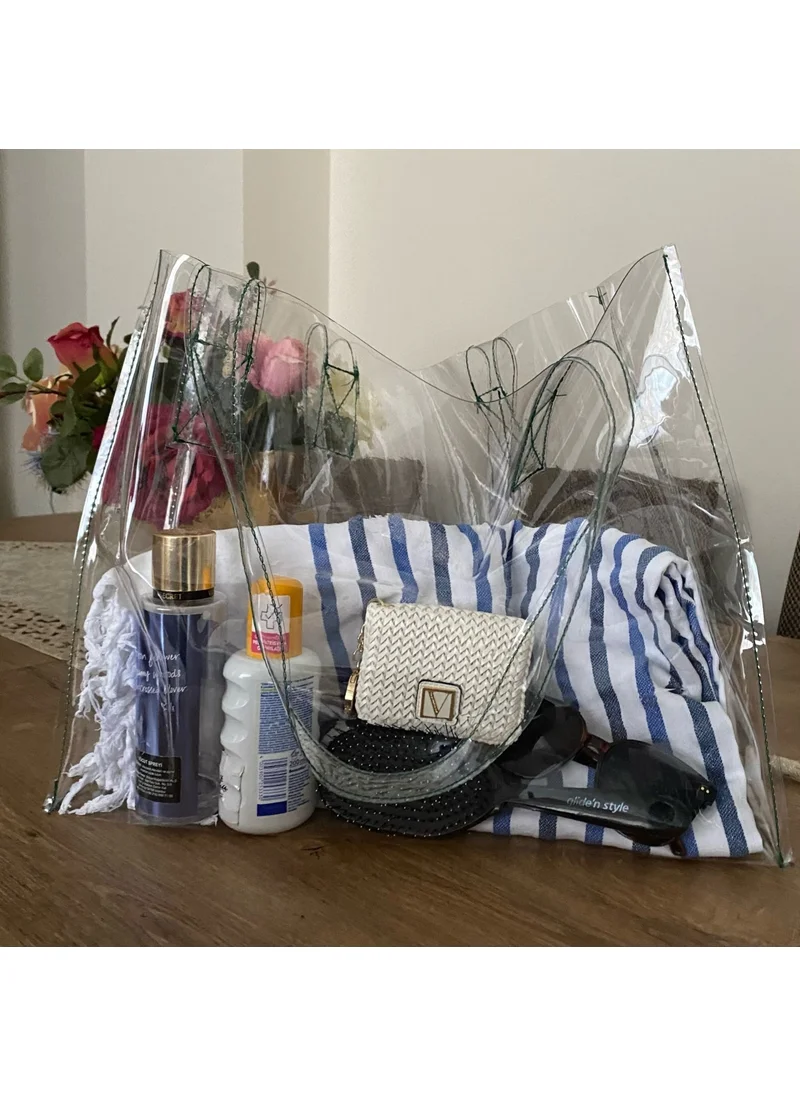 Pamukkale Branda Pamukkale Canvas Transparent Beach Bag