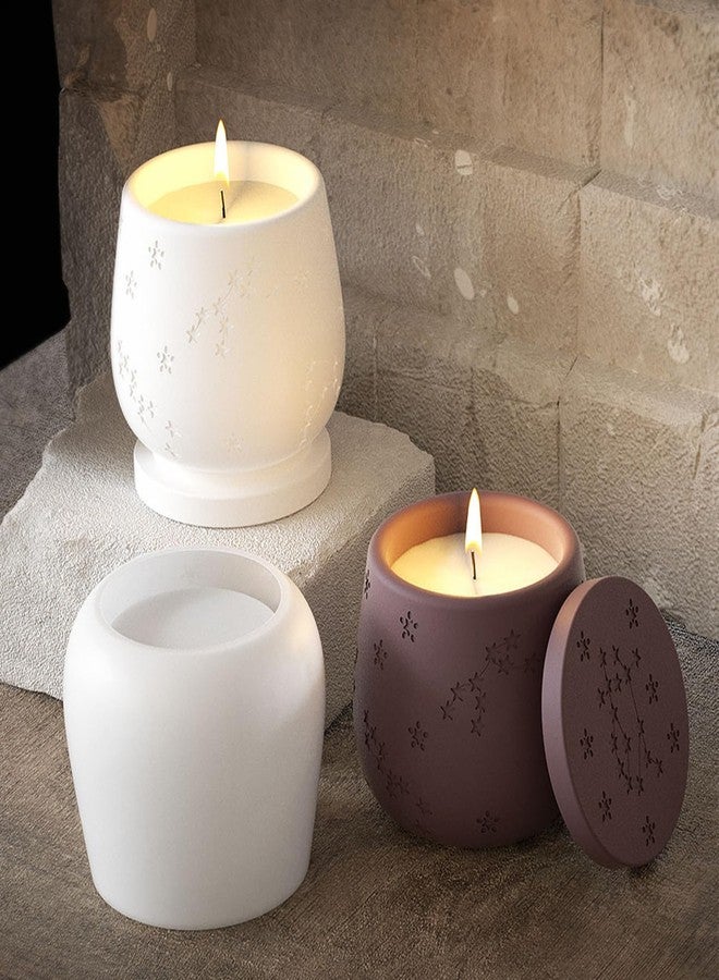 Japleed Zodiac Silicone Jar Molds with Lid, Star Design Candle Holder Container Storage Resin Concrete Molds, Constellation Box Succulent Pot Jewelry Holder Casting Mould for Decoration Crafting - Image 5
