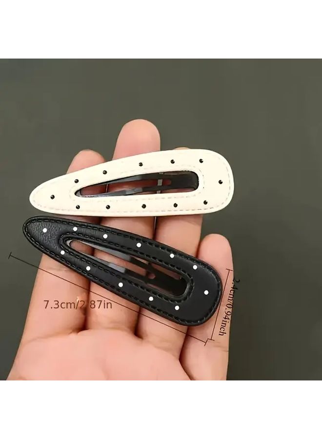 2pcs Black Polka Dot Hair Clips Durable Plastic Side Bangs Clips For Daily Commute And Parties Secure Hold For Wigs And Hair Accessories - Image 4
