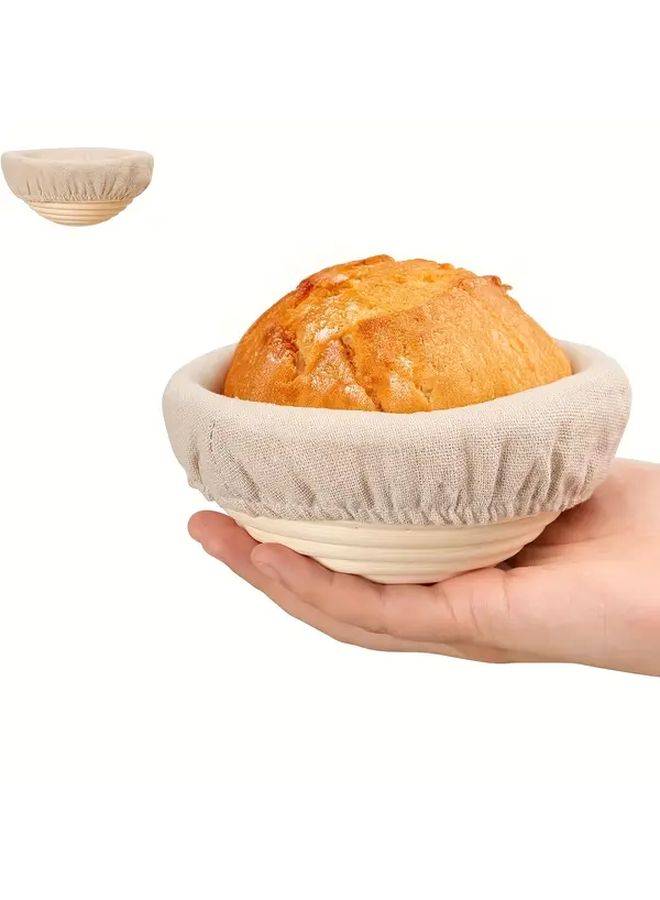 2 Pack 5 Inch Bread Proofing Baskets Set Mini Sourdough Baking Supplies Small Proofing Baskets - Image 1