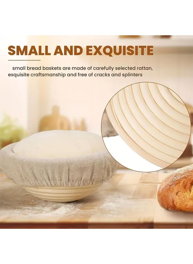 2 Pack 5 Inch Bread Proofing Baskets Set Mini Sourdough Baking Supplies Small Proofing Baskets - Image 3