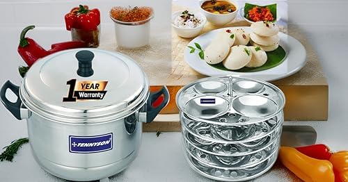 TENNYSON TENNYSON IDLI MAKER DELIGHT SPECIAL 5 PLATES 20 BIG IDLIES THICK GAUGE EXTRA DEEP IDLY PLATES - Image 1