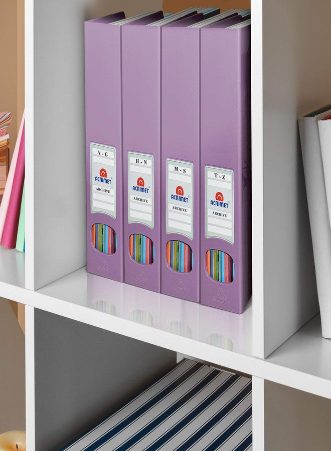 Acrimet Magazine File Holder Bin Storage, Vertical Rack for Documents, Folders and Mail, Durable Plastic Desk Organizer for Office & Home (Solid Purple Color) (2 Pack) - Image 5