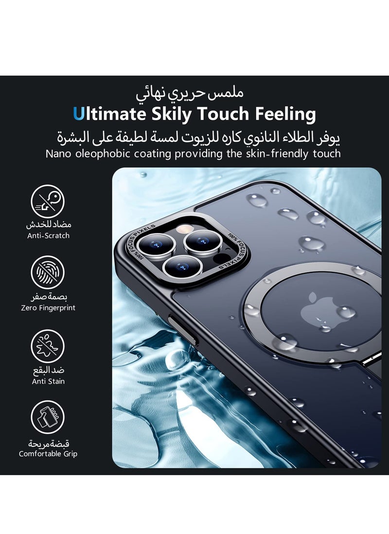 Eligo - iPhone 12 Pro Max MagSafe Case with Magnetic Invisible Stand,【Full Shockproof Protection】Matte Back Phone Cover with Magnet Kickstand for Apple 12 Pro Max (2020)(Black) - Image 1