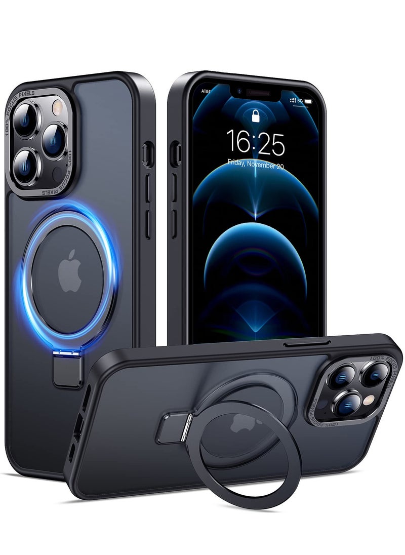 Eligo - iPhone 12 Pro Max MagSafe Case with Magnetic Invisible Stand,【Full Shockproof Protection】Matte Back Phone Cover with Magnet Kickstand for Apple 12 Pro Max (2020)(Black) - Image 1