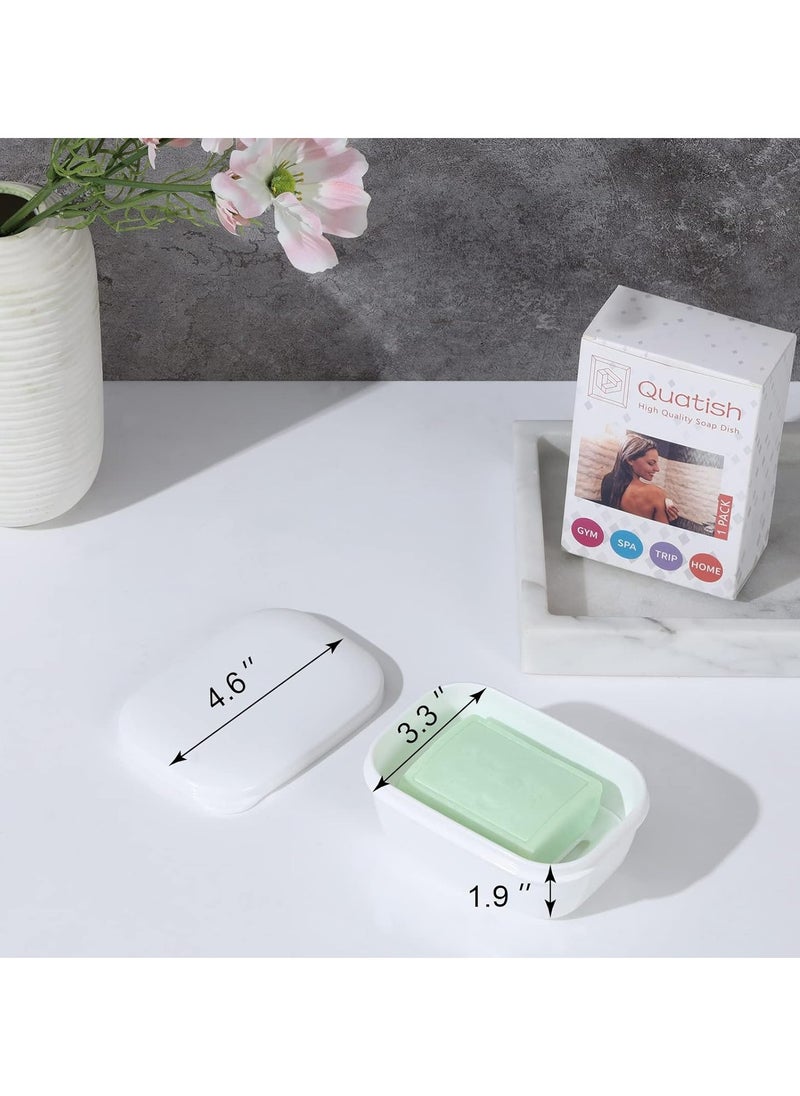 Oasisgalore - 2 Pack Travel Soap Container Holder，Portable Soap Holder Case with Lid for Camping Gym Travel，White - Image 1
