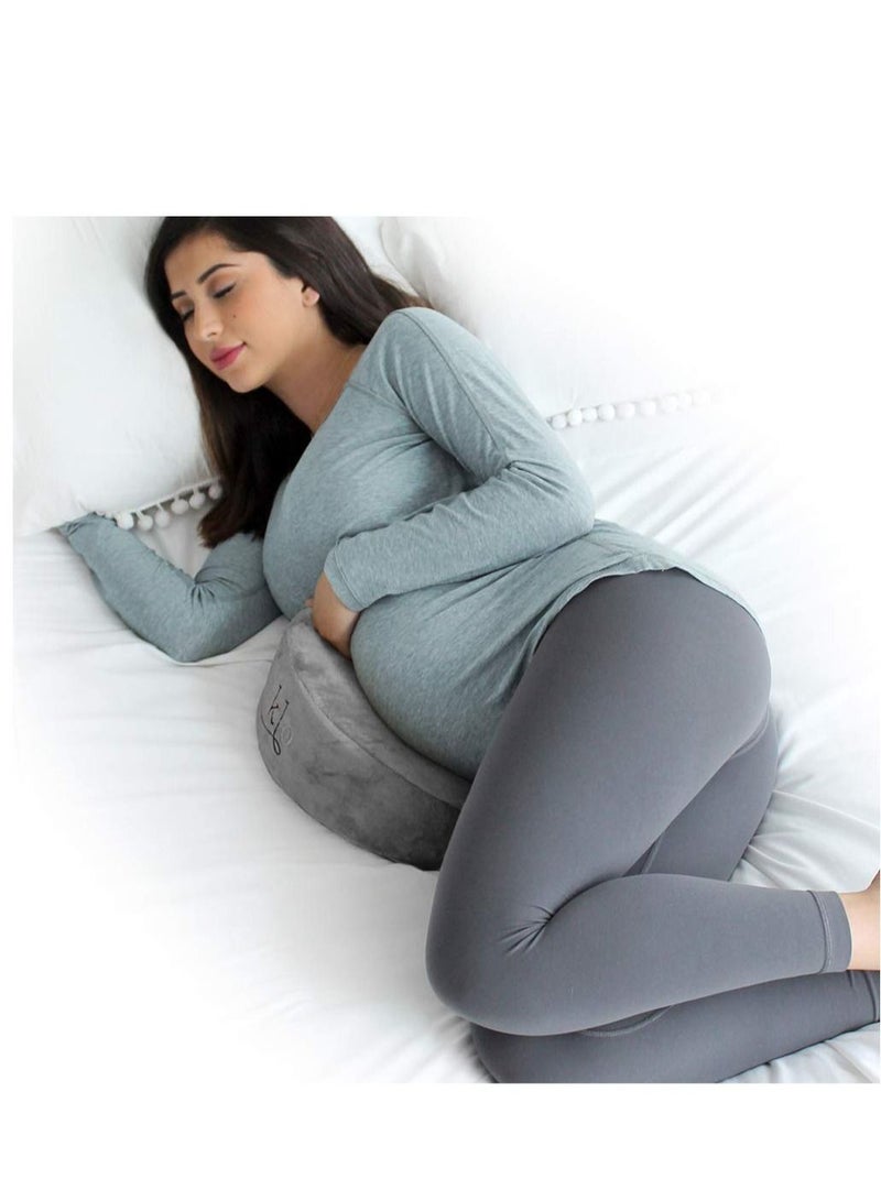 Arabest Pregnancy Pillow Pregnancy Wedge Pillow Belly Wedge Memory Foam Pregnancy Sleep Pillow Pregnancy Essentials Women's New Mother Gifts Grey - Image 1