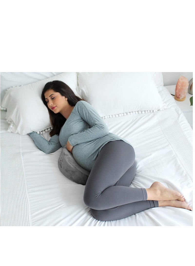 Arabest Pregnancy Pillow Pregnancy Wedge Pillow Belly Wedge Memory Foam Pregnancy Sleep Pillow Pregnancy Essentials Women's New Mother Gifts Grey - Image 4