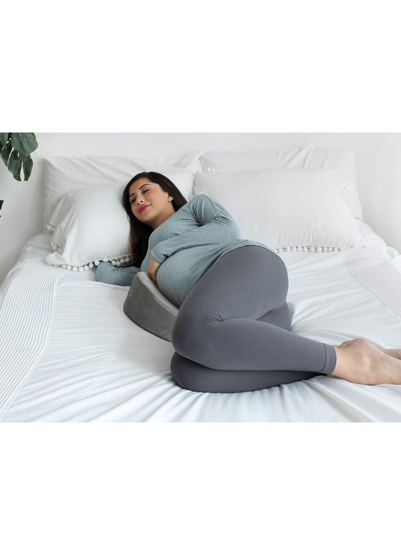 Arabest Pregnancy Pillow Pregnancy Wedge Pillow Belly Wedge Memory Foam Pregnancy Sleep Pillow Pregnancy Essentials Women's New Mother Gifts Grey - Image 3