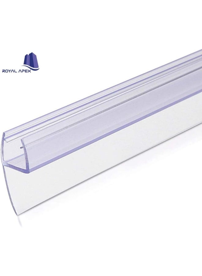 Royal Apex Royal Apex Translucent Weather Stripping Seal Sweep with Drip Rail, Shower Door PVC Silicone Lip Seal Strip for 8,10,12MM Frame-less Glass (1 Meter x 6Pcs) (8mm Glass, Ч Shape (Side Lip))  - Image 3