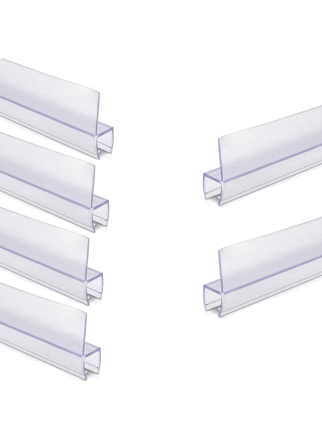 Royal Apex Royal Apex Translucent Weather Stripping Seal Sweep with Drip Rail, Shower Door PVC Silicone Lip Seal Strip for 8,10,12MM Frame-less Glass (1 Meter x 6Pcs) (8mm Glass, Ч Shape (Side Lip))  - Image 1