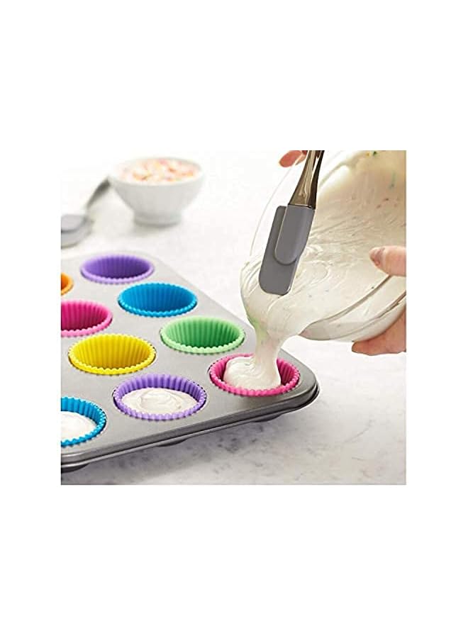 PROMASS 7Cm Muffin Cupcake Mould Colorful Round Shape Silicone Cupcake Mould Bakeware Maker Mold Tray Baking Cup Liner Molds, Multi Color - Image 2