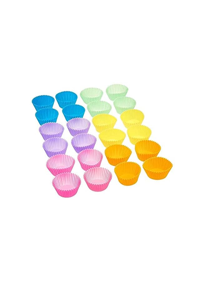 PROMASS 7Cm Muffin Cupcake Mould Colorful Round Shape Silicone Cupcake Mould Bakeware Maker Mold Tray Baking Cup Liner Molds, Multi Color - Image 3