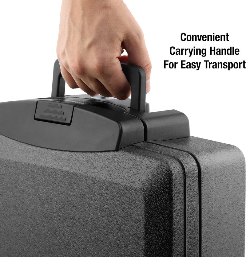 SentrySafe خزنة مقاومة للحريق ومقاومة للماء، صندوق قفل محمول باللون الأسود مع قفل مفتاح ومقبض حمل للأموال، جواز السفر، الأبعاد الخارجية: 14.3 بوصة عرض × 13 بوصة عمق × 6.1 بوصة ارتفاع، ‎H0100 - Image 2