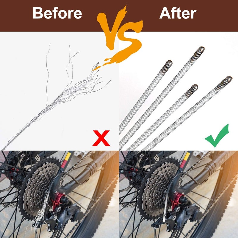 mamakoi 4PCS Premium Bike Brake Cable Set,Universal Standard Bicycle Brake Cable, Professional Bicycle Brake line For Front and Rear Mountain MTB or Road Bikes,include Free Cable Cap End Crimps accessories 2M - Image 5