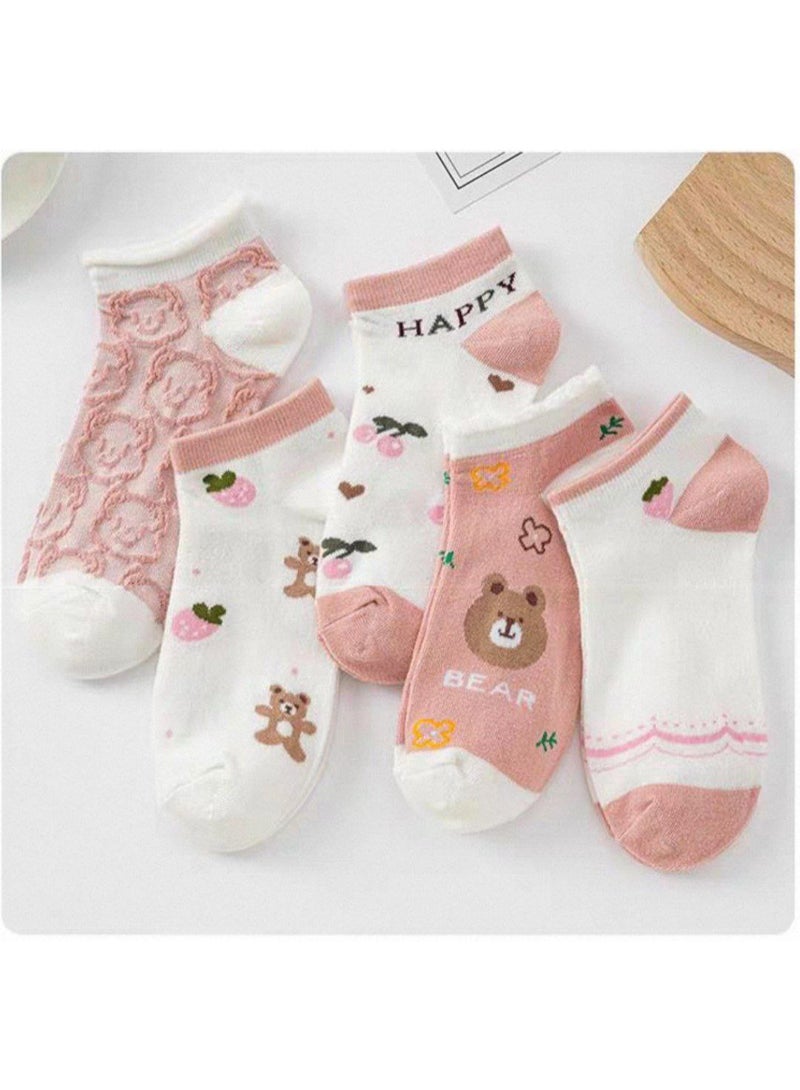 Trendora  Women's Cotton Ankle Socks, Mixed Colours, 6 Pairs, Cotton Blend, Casual Comfort, Closed Toe - Image 3