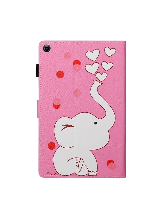 Green Tiger - Samsung Galaxy Tab A8.0 2019 T290 Colored Drawing Pattern Horizontal Flip PU Leather Case with Holder and Card Slot Loving Elephant - Image 1