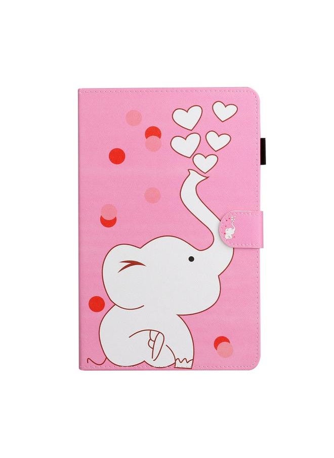 Green Tiger - Samsung Galaxy Tab A8.0 2019 T290 Colored Drawing Pattern Horizontal Flip PU Leather Case with Holder and Card Slot Loving Elephant - Image 1
