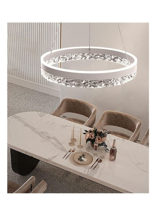 A F N Lighting - AFN LIGHTING Modern Crystal Round Chandelier - LED Dimmable Pendant Lamp with Ripple Acrylic Border for Bedroom, LED Ceiling Lights for Living Room, Kitchen Chandelier, Gold Chandelier - Image 1