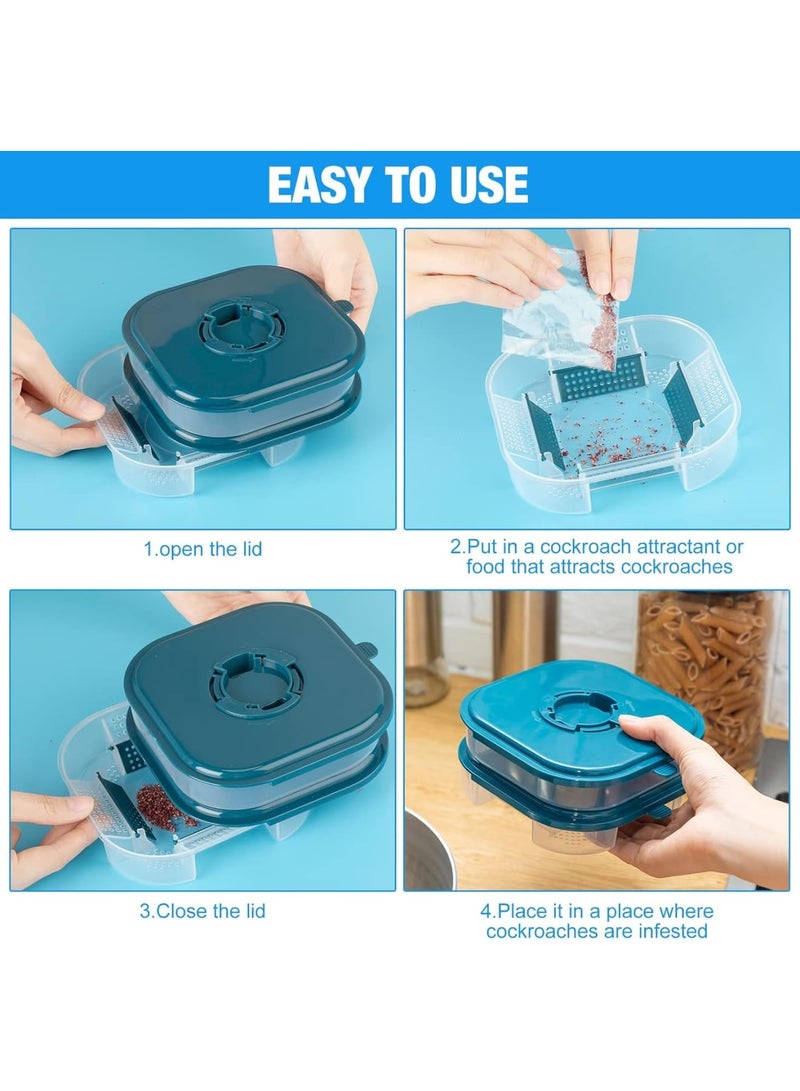 SYOSI Cockroach Trap Double, Roach  Indoor Infestation Efficient, Layer Roach Trap, Reusable Safe Cockroach  For Ants Pet Outdoor Indoor Home, Large Opening Design (2 Pieces)  - Image 4