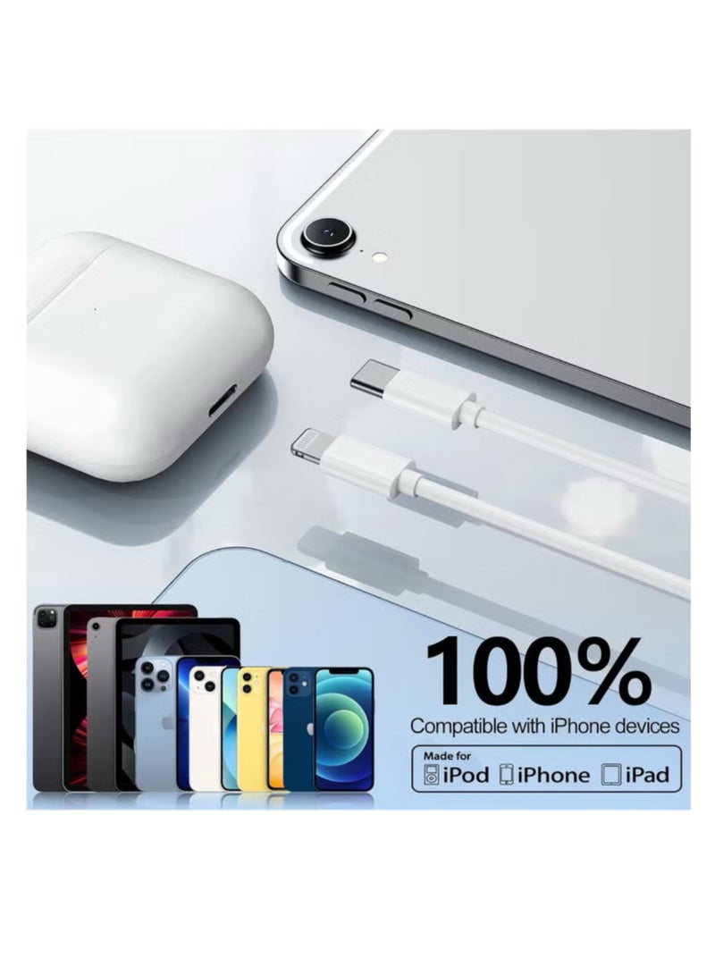 دا ارتفول بليند كابل شاحن iPhone وiPad والكمبيوتر اللوحي بطول 1 متر، كابل USB C إلى Lightning، شحن سريع، توصيل طاقة PD 20 وات، كابل iPhone مناسب لـ iPhone 14/14 Pro/14 Plus/14 Pro Max، iPad Pro، iPhone 8-13، جميع السلاسل - Image 3
