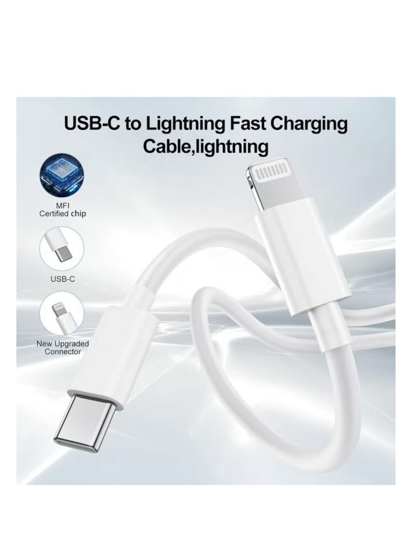 دا ارتفول بليند كابل شاحن iPhone وiPad والكمبيوتر اللوحي بطول 1 متر، كابل USB C إلى Lightning، شحن سريع، توصيل طاقة PD 20 وات، كابل iPhone مناسب لـ iPhone 14/14 Pro/14 Plus/14 Pro Max، iPad Pro، iPhone 8-13، جميع السلاسل - Image 5