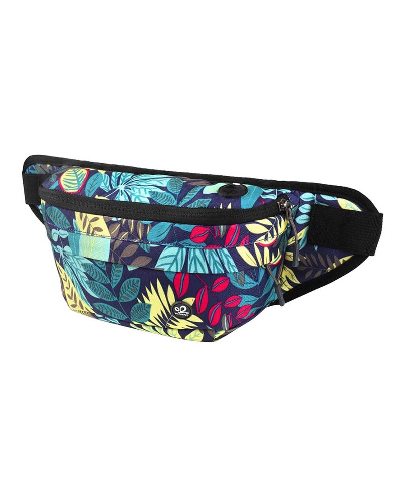 WATERFLY Fanny Pack for Men Women Water Resistant Large Hiking Waist Bag Pack Carrying All Phones for Running Walking Traveling (Black Leaf) - Image 1