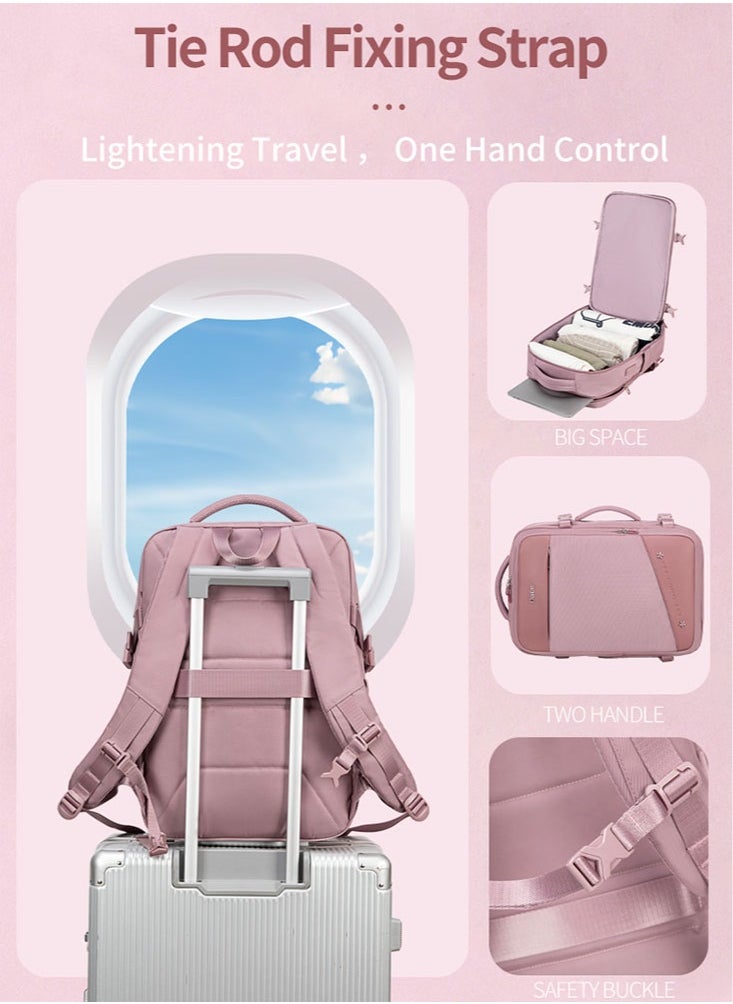 Chantria - Professional Female Laptop Backpack, Women Travel Backpack with USB Charging Port, College Bookbag for Student - Image 1