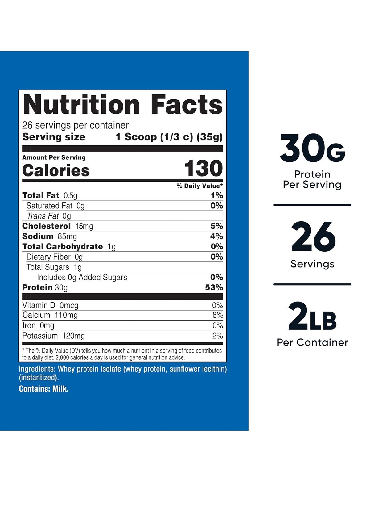 Nutricost Whey Protein Isolate Powder 2Lb