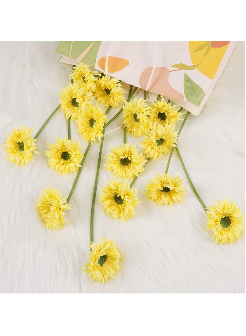Captaintech Yellow Daisy Silk Flowers Gerbera Daisy Flowers, Realistic Daisies Bulk Fake Daisy Silk Flowers for Home Garden Party DIY Decor, Gerbera Daisy Bride Flowers Wedding Bouquet, 10.7” 15 PCS - Image 2
