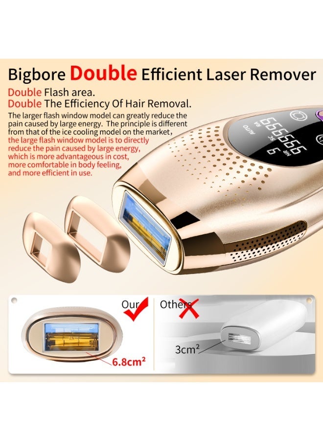 ETG IPL Hair Removal Device, 3-in-1 for Permanent Hair Removal, Skin Rejuvenation & Acne Treatment, 9 Energy Levels with Freezing Cooling Tech, 2X Faster Flashes & 2 Replaceable Heads - Image 4
