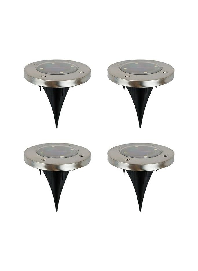 مصابيح LED تعمل بالطاقة الشمسية في الهواء الطلق، مجموعة من 4 مصابيح للفناء او التزيين او المناظر الطبيعية | تعمل بالطاقة الشمسية، سهلة الاستخدام، واضواء خارجية مقاومة للعوامل الجوية، أبيض - Image 3