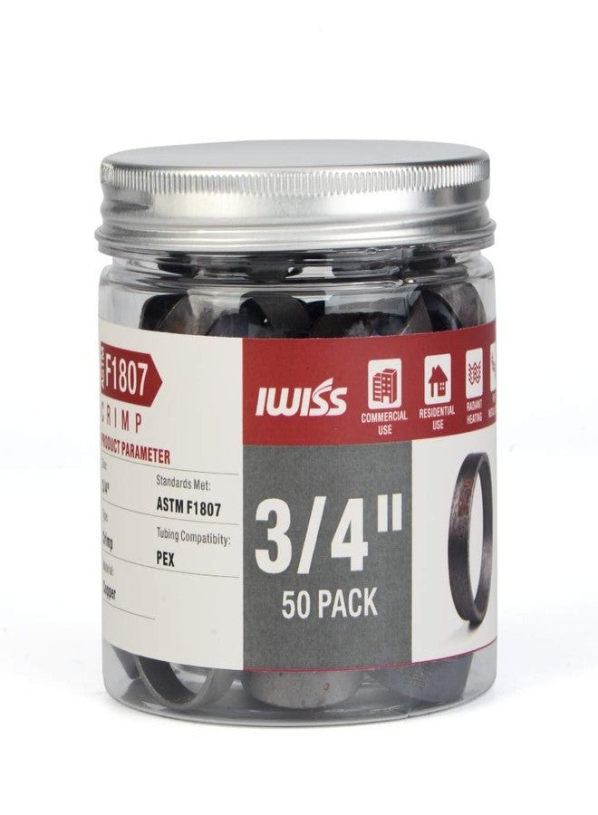 IWISS 3/4-Inch PEX Pipe Crimp Copper Rings, Skid-Proof, F1807 Standard-50pcs - Image 1