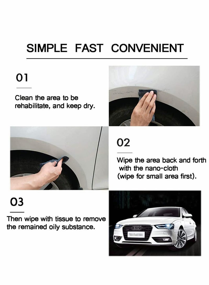 KASTWAVE Car Scratch Repair Cloth 3 Pcs Nano Car Scratch Remover Multipurpose Scratch Repair Cloth Easily Repair Paint Scratches Water Spots Surface Polishing Rustproof Give Away 100 Disposable GlovesCar - Image 5