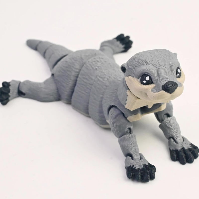 Grey 3D Printed Otter Hinged Beaver Statue Car Decoration Holiday Gift - Image 4