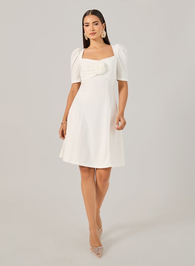 Styli Ivory A-Line Dress  - Image 2