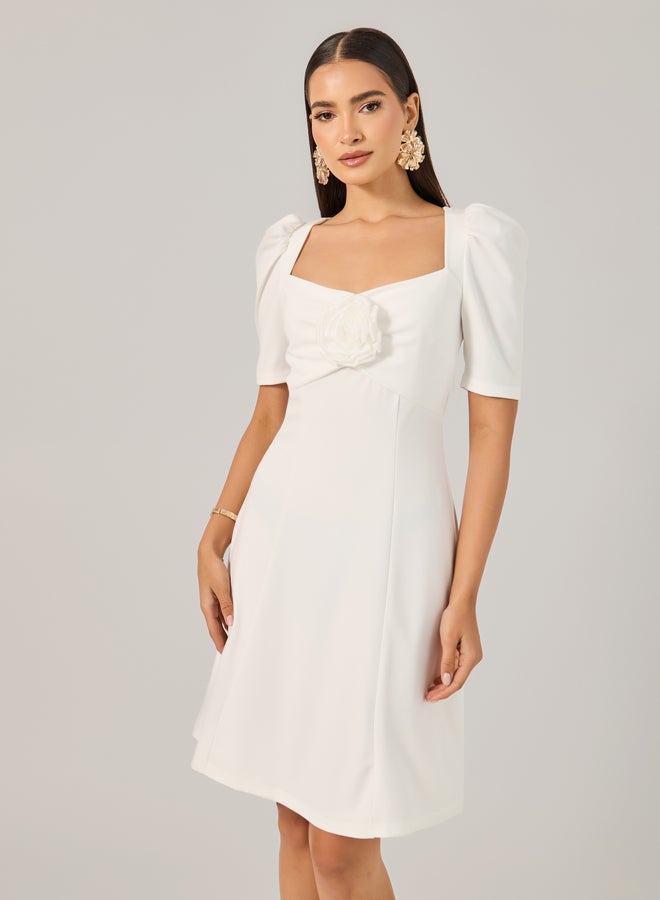 Styli Ivory A-Line Dress  - Image 3