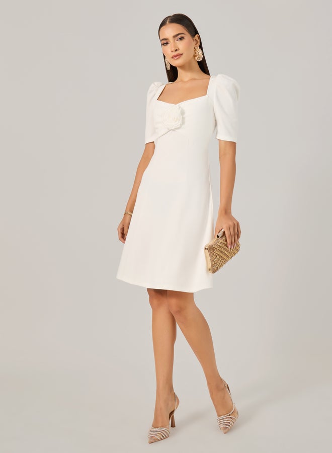Styli Ivory A-Line Dress  - Image 1