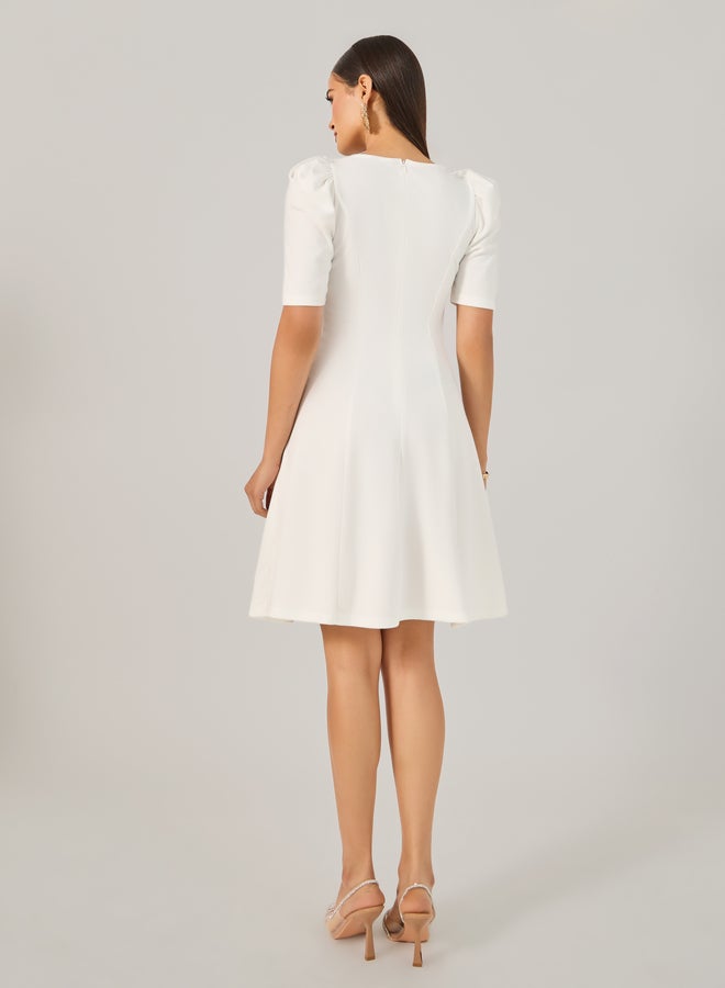 Styli Ivory A-Line Dress  - Image 5