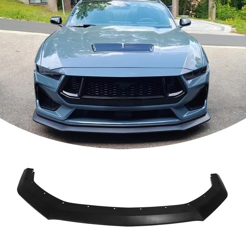 Jogon Front Lip Splitter Spoiler for Ford Mustang S650 GT Ecoboost 2024 2025 ABS Plastic Exterior Trim 3PCS Chin Spoiler Splitter Diffuser Protector Not for GT Performance Package and Dark Horse