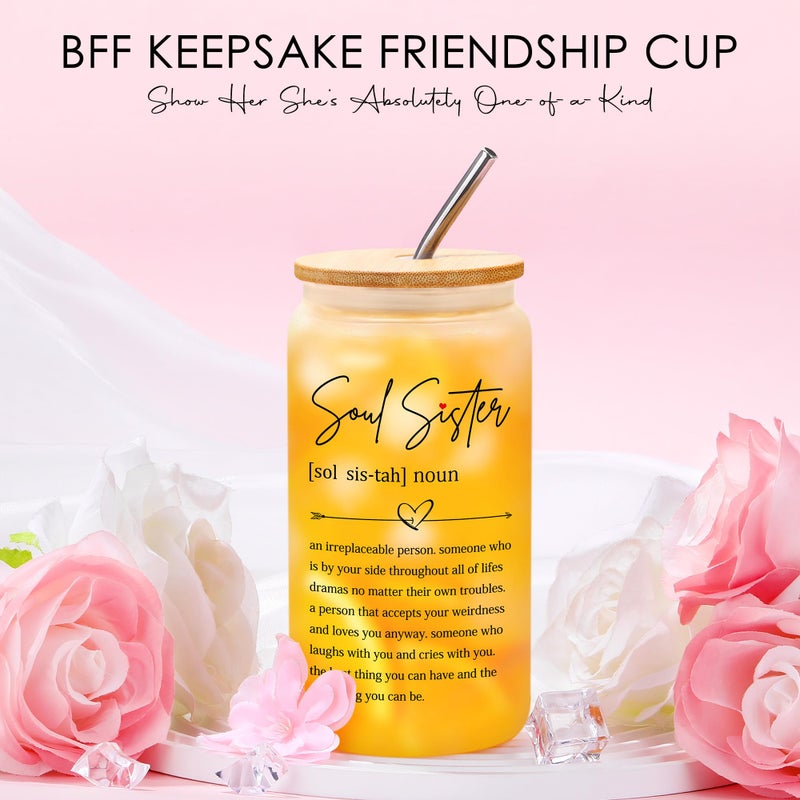 Saineron Best Friend Birthday Gifts for Women Friendship Gifts for Women Bestie Gift for Best Friend Woman Cool Bestfriend Gift Ideas Unique Long Distance Friendship Basket for Friends Female, Bff Drinking Cup - Image 2