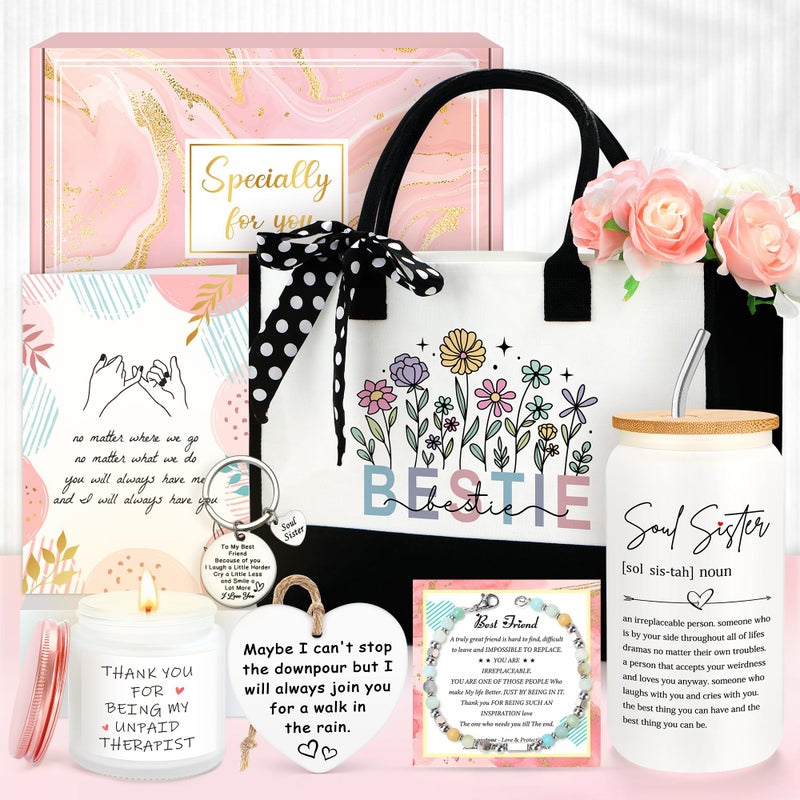 Saineron Best Friend Birthday Gifts for Women Friendship Gifts for Women Bestie Gift for Best Friend Woman Cool Bestfriend Gift Ideas Unique Long Distance Friendship Basket for Friends Female, Bff Drinking Cup - Image 1
