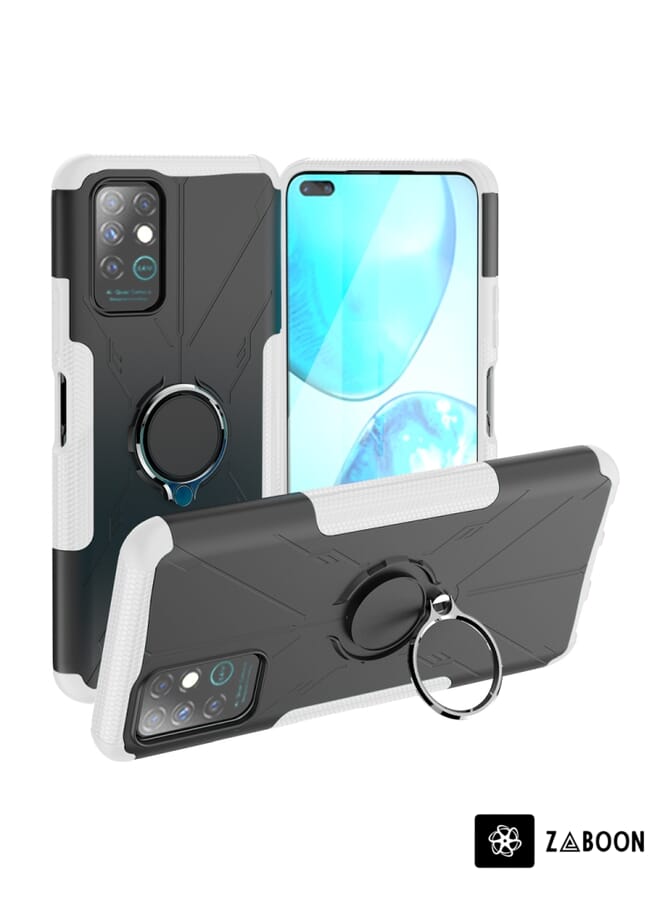 Zaboon Protective Case Cover For Infinix Note 8 Armor Bear Shockproof PC + TPU Protective Case with Ring Holder - Image 1