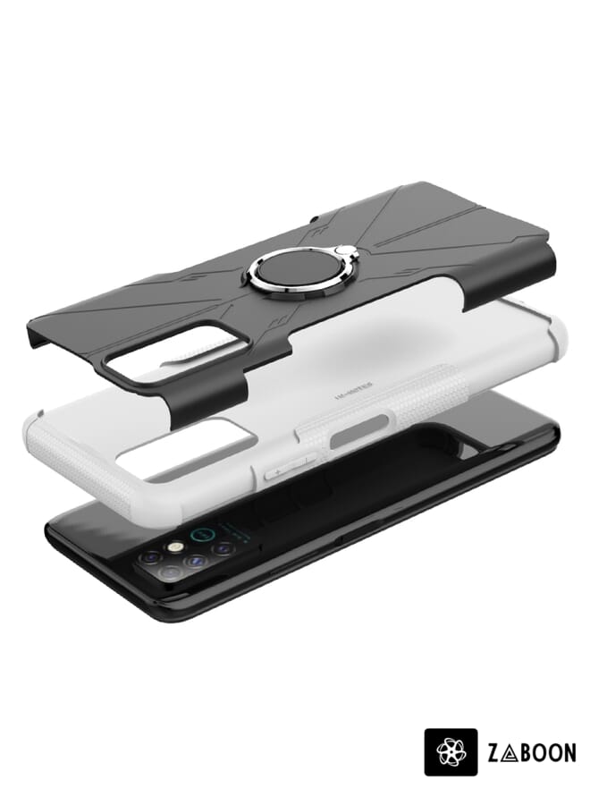 Zaboon Protective Case Cover For Infinix Note 8 Armor Bear Shockproof PC + TPU Protective Case with Ring Holder - Image 3