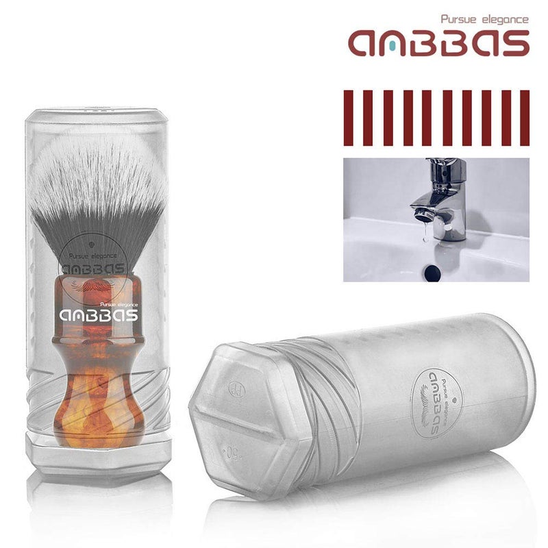 Anbbas Synthetic Badger Shaving Brush with Resin Handle,Nylon Bristles Hair Lathering Foam Brush for Men Travel Professional Wet Shaving(Amber,24 mm Knot) - Image 4