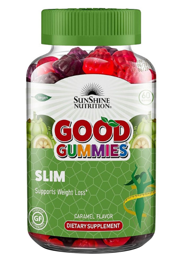 SUNSHINE NUTRITION Good Gummies Caramel Flavor Slim Dietary Suplement Supports Weight Loss 60 Units - Image 1