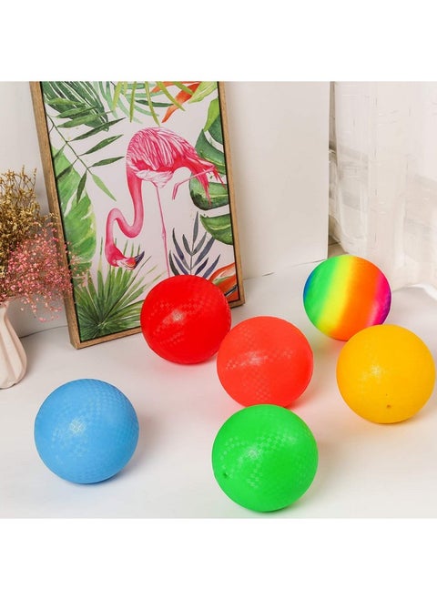 Ogrmar 6PCS 8.5 Inch Playground Balls Dodgeballs with 1 Hand Pump for Kids and Adults Dodge Ball, Kickball, Handball, Camps, Picnic and Schoolyard Games