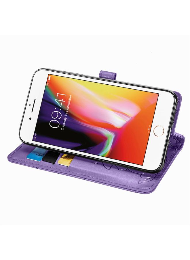 اس-توب جراب لهاتف iPhone SE 2022 / SE 2020، جراب جلدي أفقي منقوش عليه قطة وكلب لطيف مع حامل / فتحة بطاقة / محفظة / حبل - Image 4