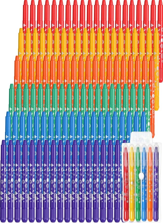 Lewtemi 120 Pcs Gel Crayons 6 Watercolor Rainbow Crayons Easter Basket Stuffers Twistable Washable Tempera Paint Sticks Art Drawing Painting Supplies for Paper, Glass, Mirrors and Windows - Image 1