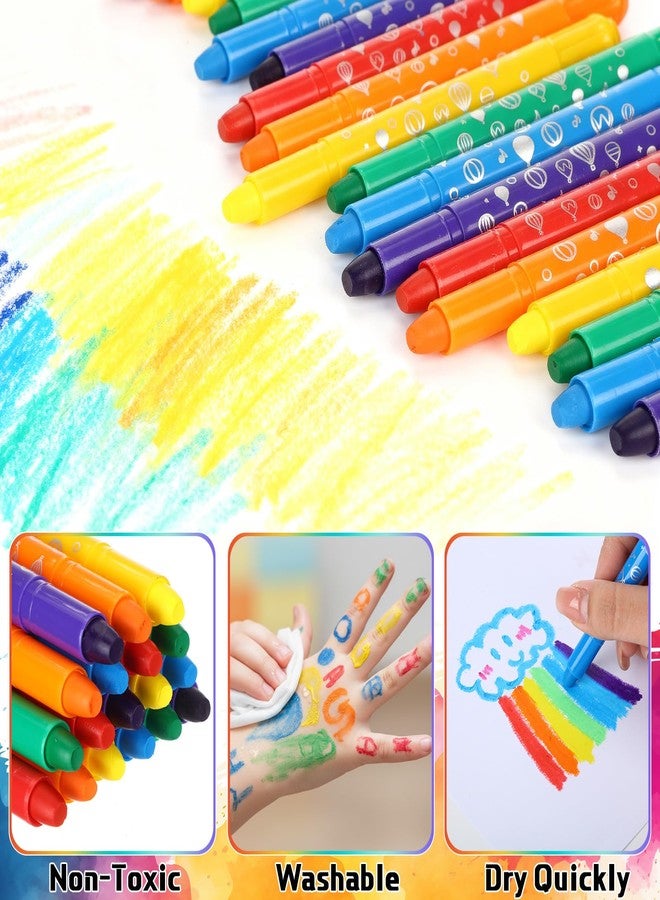 Lewtemi 120 Pcs Gel Crayons 6 Watercolor Rainbow Crayons Easter Basket Stuffers Twistable Washable Tempera Paint Sticks Art Drawing Painting Supplies for Paper, Glass, Mirrors and Windows - Image 3